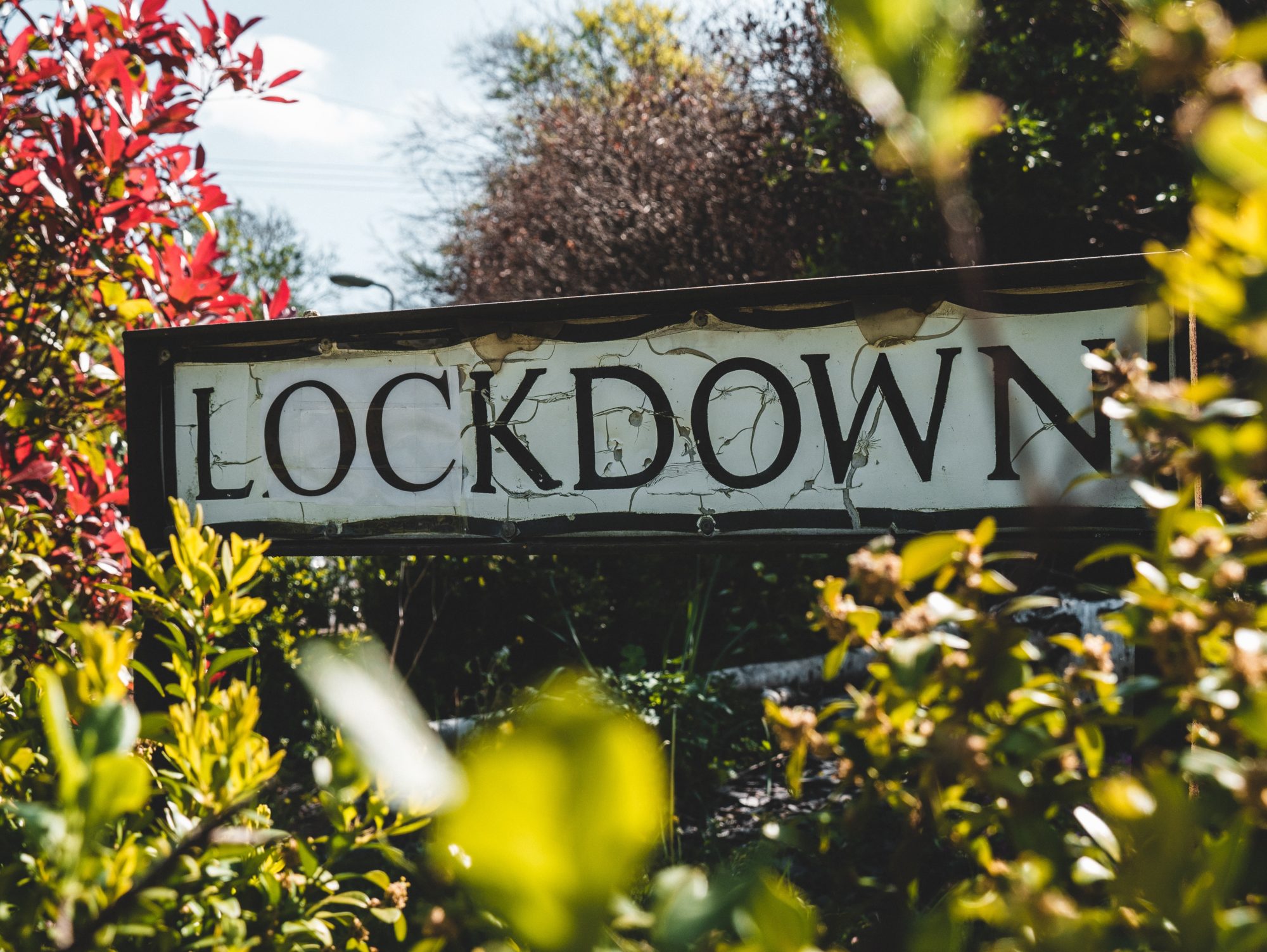 Lockdown road sign